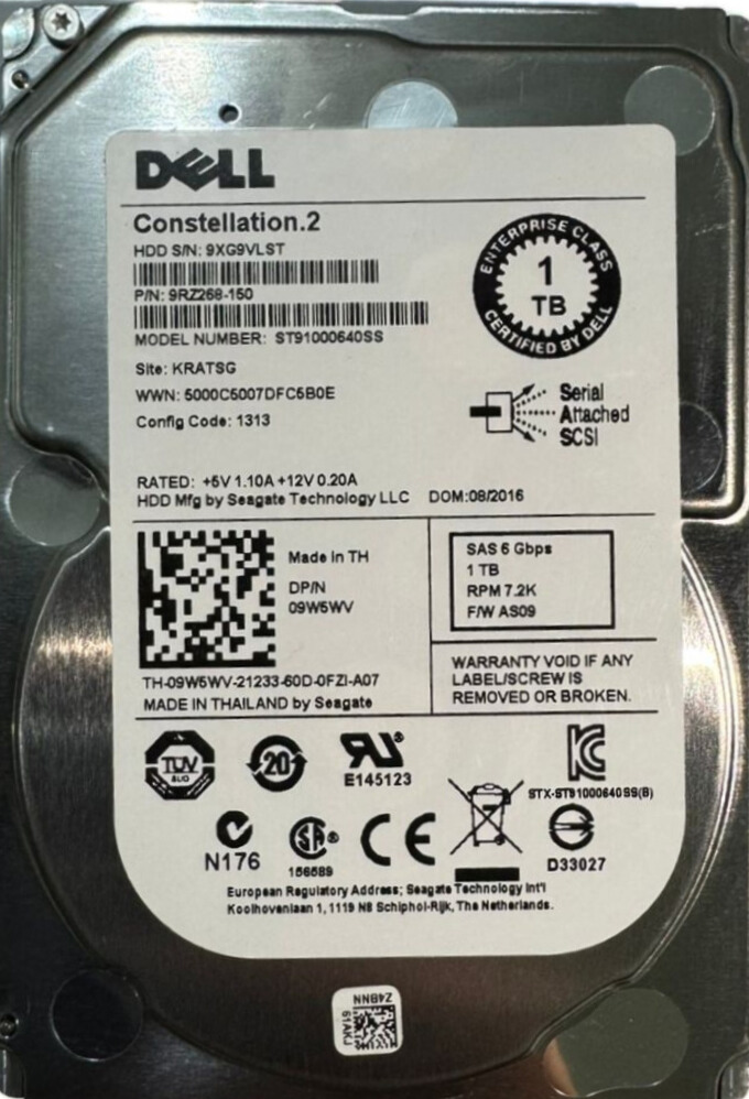 Dell HDD SAS Constellation.2 1 TB P/N 9RZ268-150